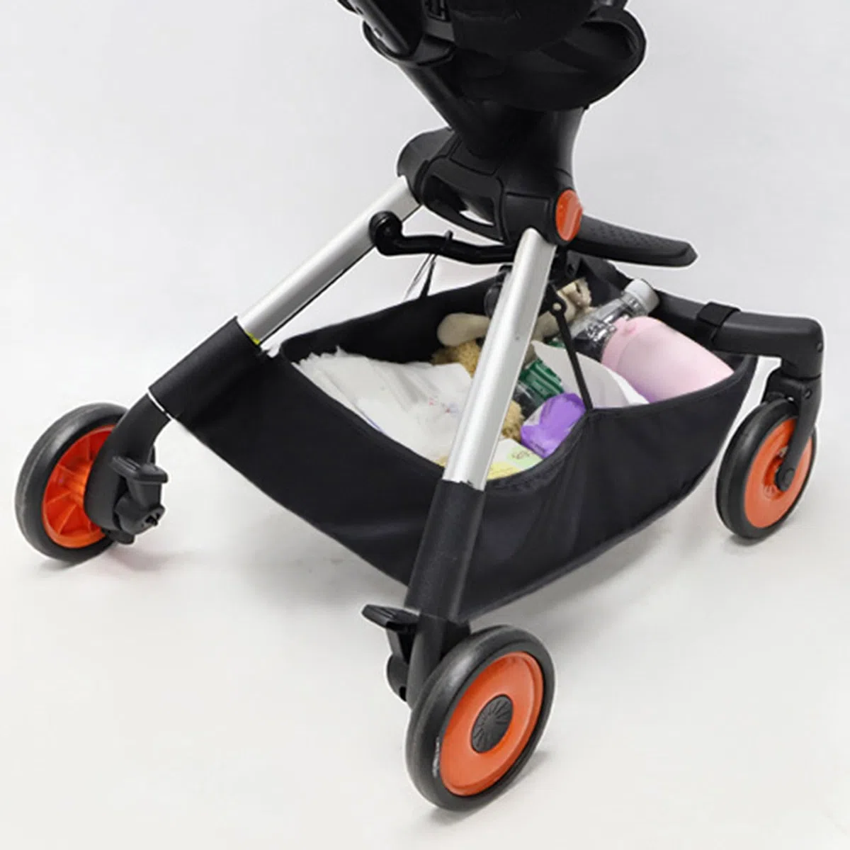 perfk Carrello per per Passeggino, Cestino per Carrozzina, Borsa per Organizer Portatile, Accessori per, Organizer per Lo Shopping, Viaggi, Nero