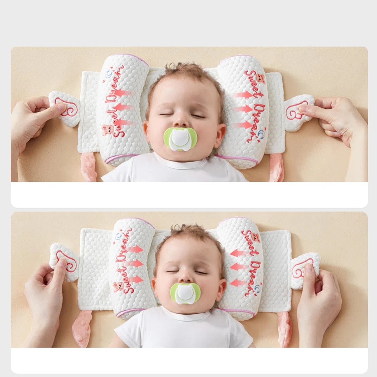 Cuscino modellante per la testa per bambini | Adjustable Breathable Washable Support Pillow | Anti Flat Head Pillows for Crib Stroller Car Seat | Soft Infant Sleep Positioning Cushion Boys Girls