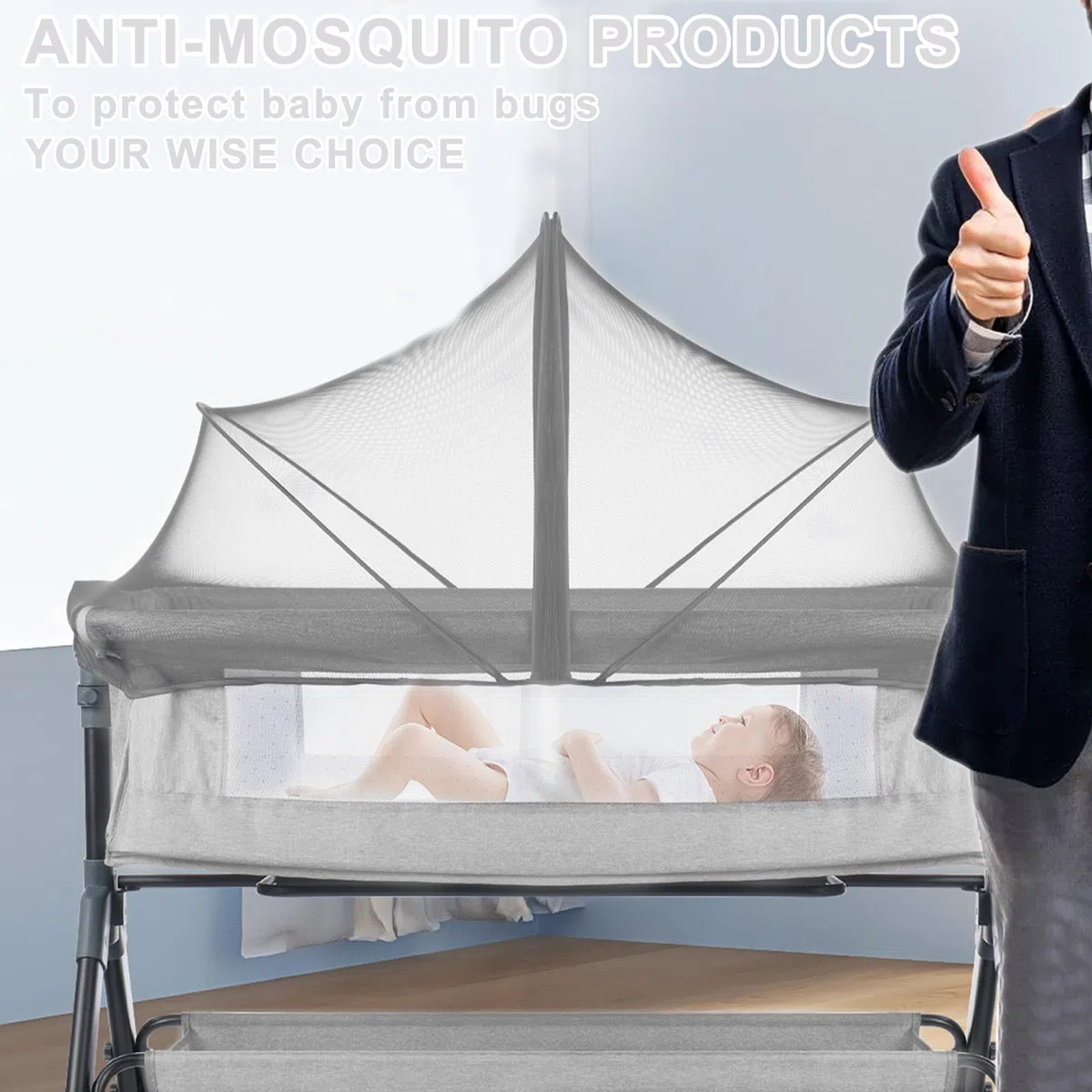 Zanzariera Passeggino Universale, Zanzariera Pieghevole per Bambini, Zanzariera per Culla, Zanzariere per Culla, Camera da Letto, Familiare, Viaggio All'aperto, 55cmx100cm