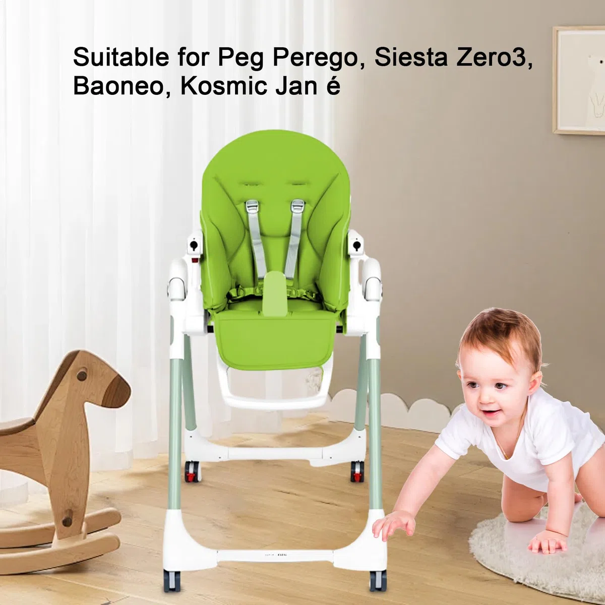 Cuscino Per Seggiolone Per Bambini - Fodera Di Ricambio Per Seggiolone, Fodera Traspirante In Similpelle Per Seggiolone Da Pranzo Per Peg-Perego, Siesta Zero3, Baoneo, KosmicJané