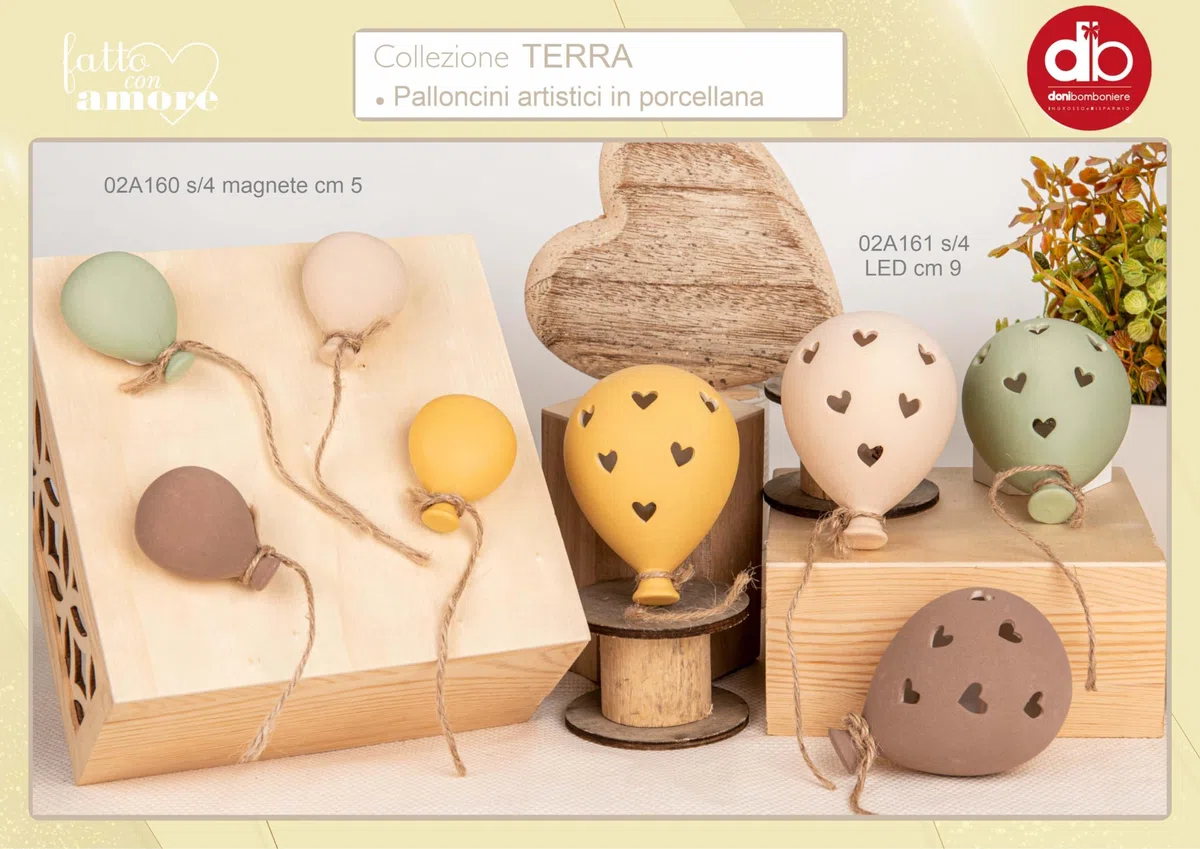 Doni Bomboniere Battesimo 4PZ Lampada con LED A Forma Notturna Lucina Balloon Originali Compleanno Diciottesimo Primo Prima Comunione Santa Cresima di Palloncino Cordoncino E Cuori Traforati Idee