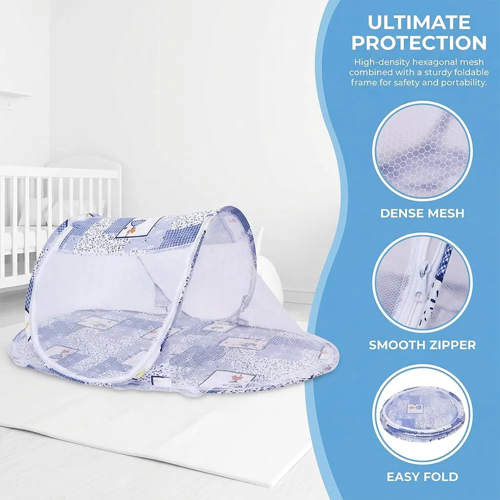 Zanzariere per Culla, Zanzariera Lettino Bebè Pieghevole Tenda Anti Zanzare per Culla da Viaggio Portatile Zanzariera Pieghevole Tenda da Viaggio per Famiglia Viaggi All'Aperto( 108 x 60 x 38cm)(Blu)