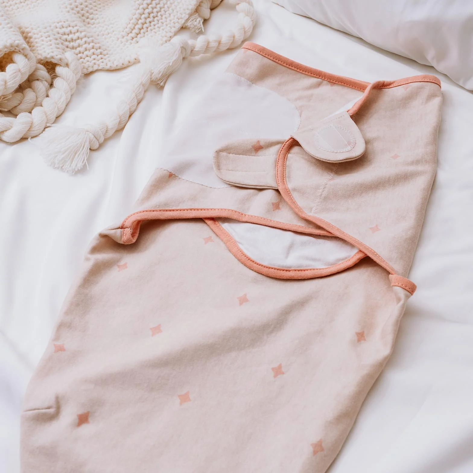 GLLQUEN BABY - Fasce per neonati per fasciare il bambino da 0-3 mesi, Oeko-tex100, 100% tessuto in cotone biologico traspirante per fasciare il bambino, confezione da 3 (Caffè)