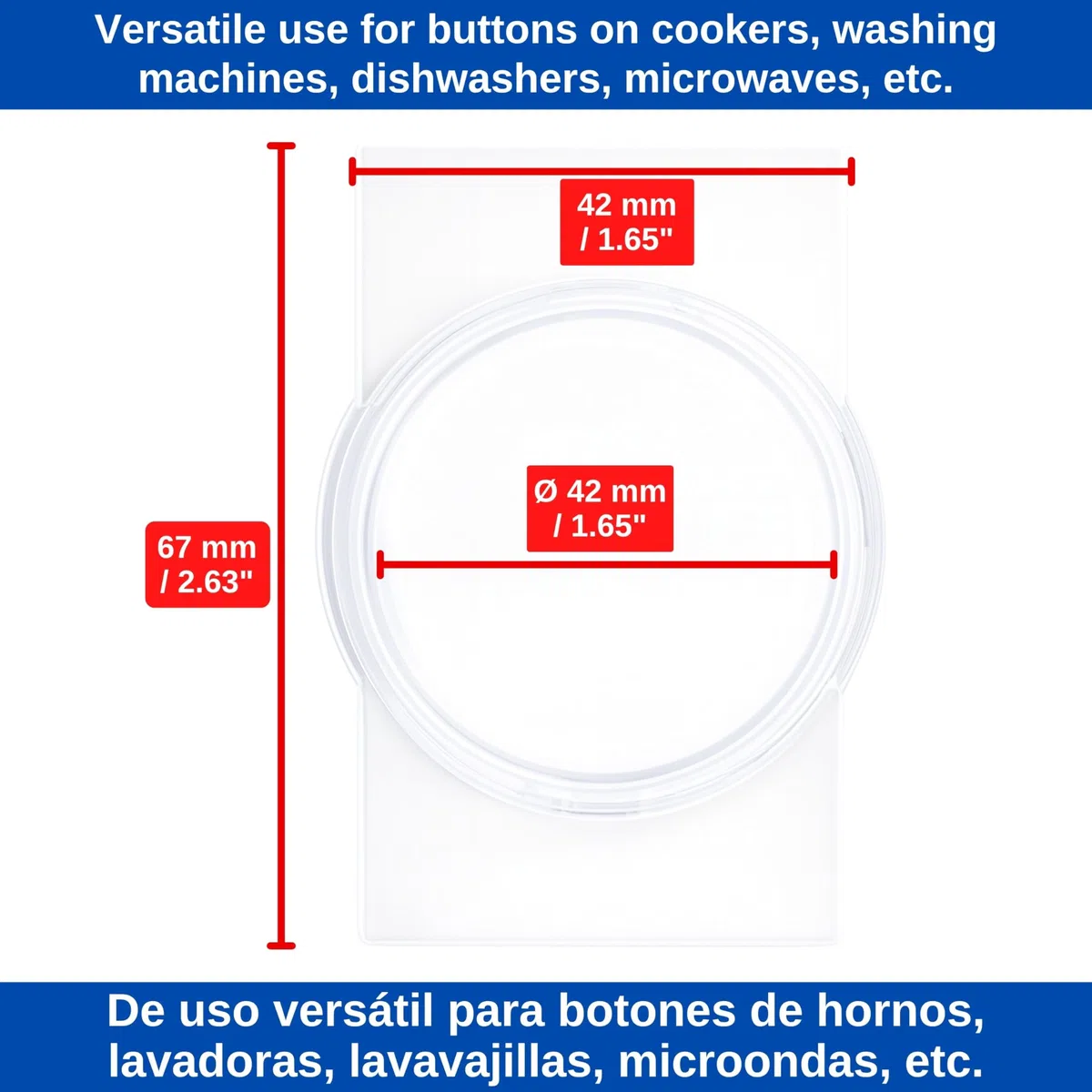 Manopola blocco bambini, 6 pz, trasparente, per manopole con Ø max. 41 x 33 mm, distanza minima tra le manopole 51 mm, manopole blocco bambini pannello di controllo, copertura manopola bambini cucina