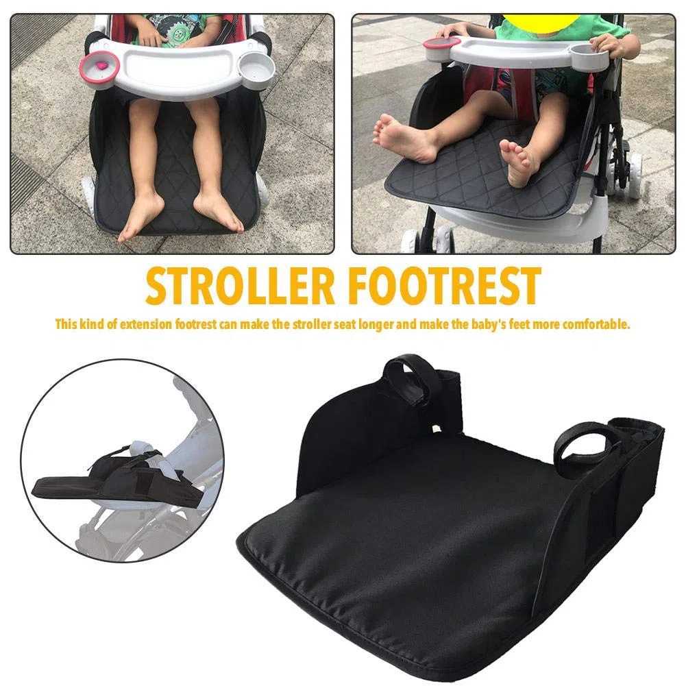 Poggiapiedi universale esteso per passeggino Passeggino Estensione del Poggiapiedi Universale Pedale Sedile Esteso Passeggino Accessorio Supporto del Piede 35x30cm (Nero)