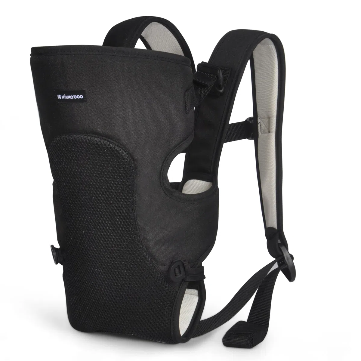 KikkaBoo Marsupio Neonato Estivo 0-36 Mesi MYRA, Ergonomico, 3 Posizioni, Spallacci regolabili, Traspirante, Leggero, fino a 9 kg, Nero