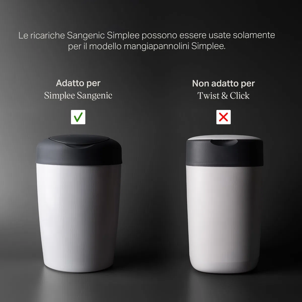Tommee Tippee Simplee Le ricariche, Confezione da 6, compatibili esclusivamente con i mangiapannolini Simplee Sangenic
