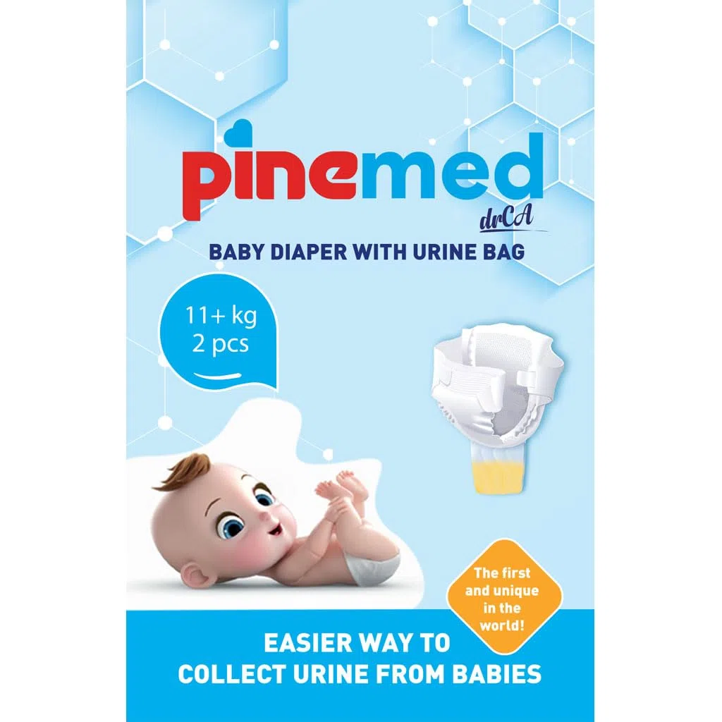 Pine Sacchetto per urina Med per bambini – pannolino usa e getta con sacchetto di raccolta delle urine integrato, ideale per campioni di urina per neonati e bambini, casa e clinica (L)