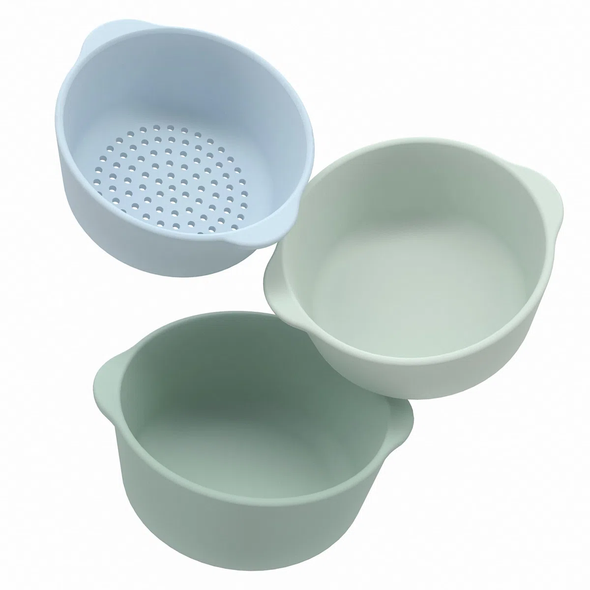 Inspire My Play,3xciotole e setaccio in silicone,Accessori perfetti per vassoio sensoriale,Giocattoli per attività e sviluppo precoce,Giocattoli per l'apprendimento Montessori