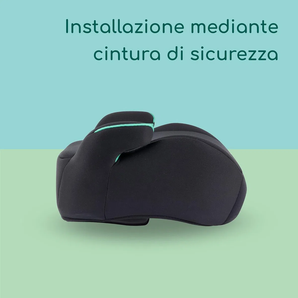 Bebeconfort Manga i-Safe Rialzo Auto, Alzatina auto per bambini 6-12 anni, 128-150 cm, Seggiolino auto leggero e compatto, Seduta imbottita, colore Full Black
