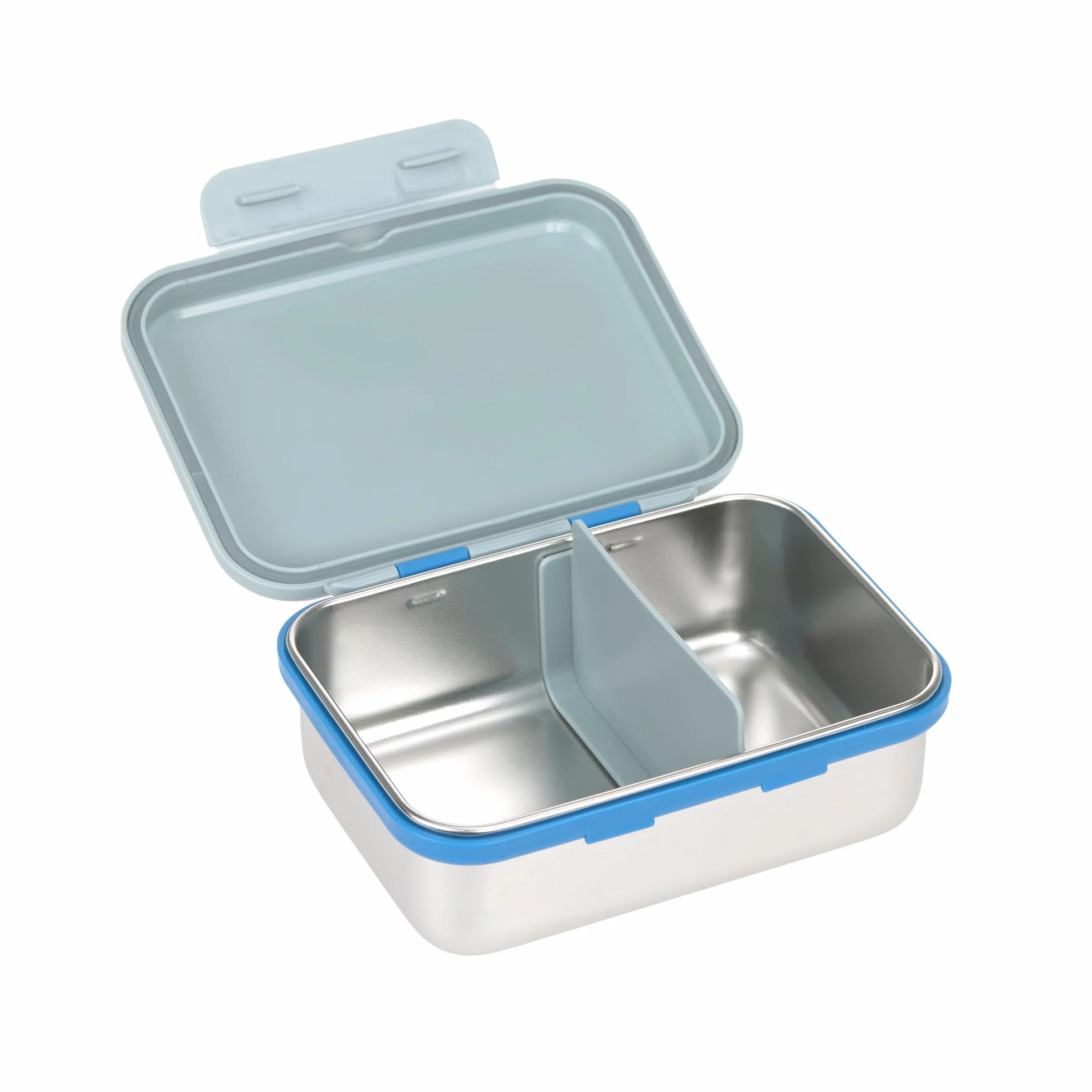 LÄSSIG Scatola per il pranzo dei bambini Scatola per il pranzo in acciaio inox Scatola per la colazione Scuola dell'infanzia sostenibile/Lunchbox Stainless Steel Sunny Explorer green/blue