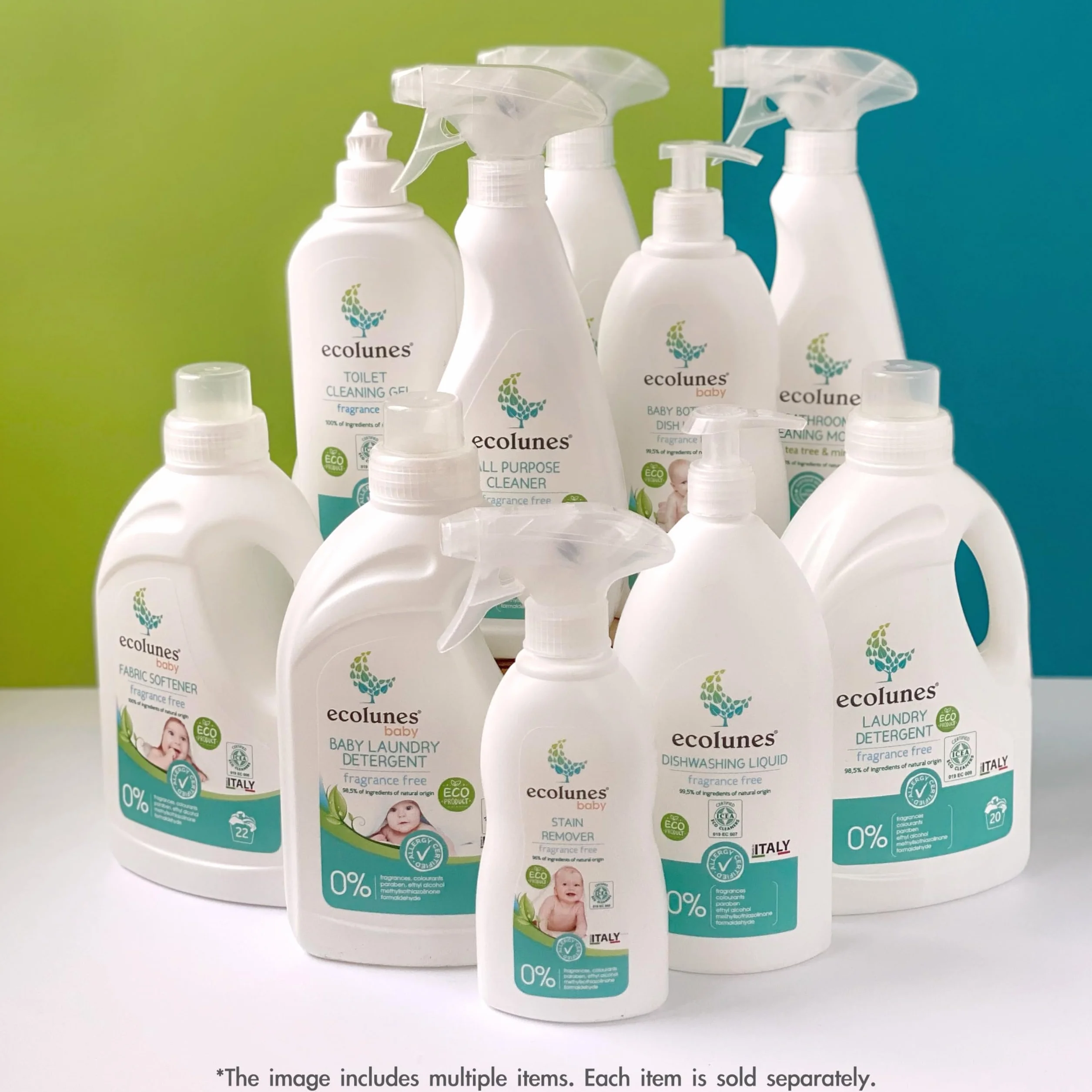 Ecolunes Liquido per biberon e piatti senza profumo 99,5% di ingredienti di origine naturale, non provoca allergie, realizzato con detergenti di origine vegetale, dermatologicamente testato, 750 ml