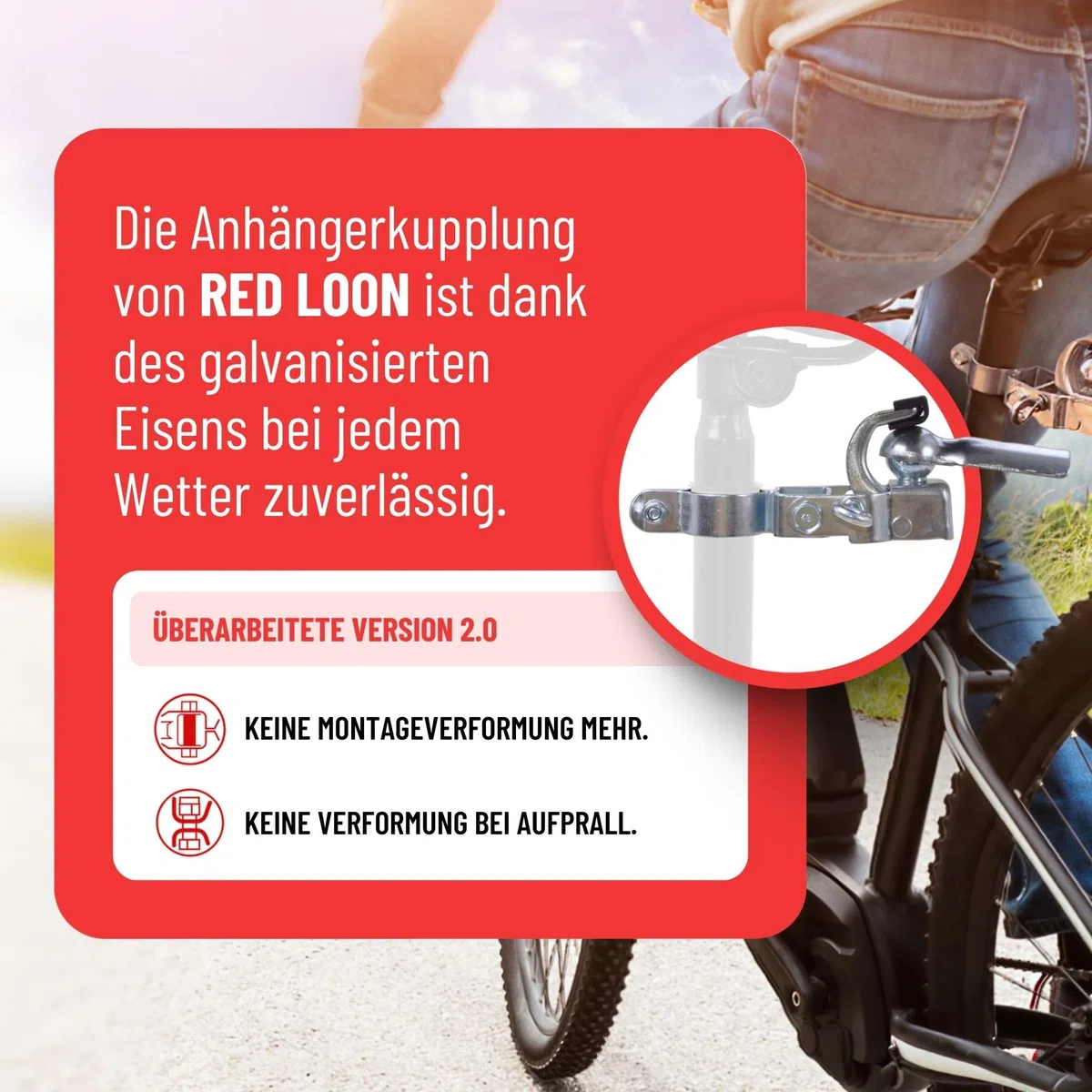 Gancio di traino per bicicletta, gancio di traino VDP per rimorchio per bicicletta, rimorchio per bicicletta Ebike