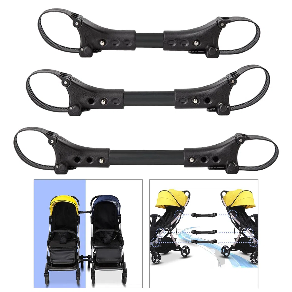 3X Passeggino Connettore di Sicurezza Durevole Linker per Cart