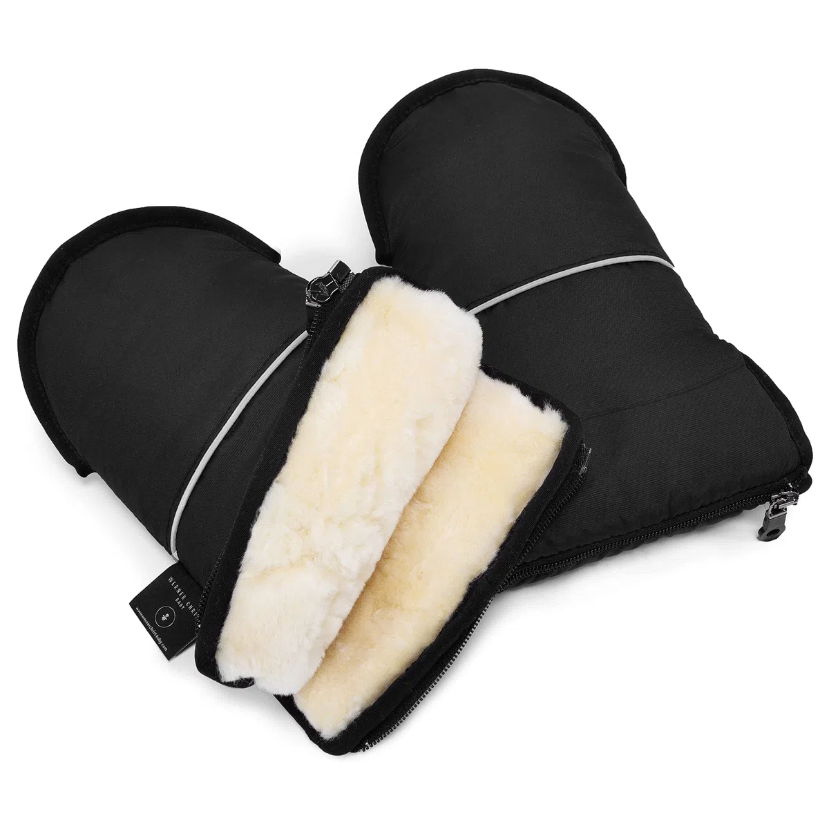Manicotto per passeggino in pelle di agnello WERNER CHRIST BABY – GLOVY è lo scaldamani ideale per passeggiate in carrozzina in giorni freddi, guanti in pelle d’agnello medicale, in nero