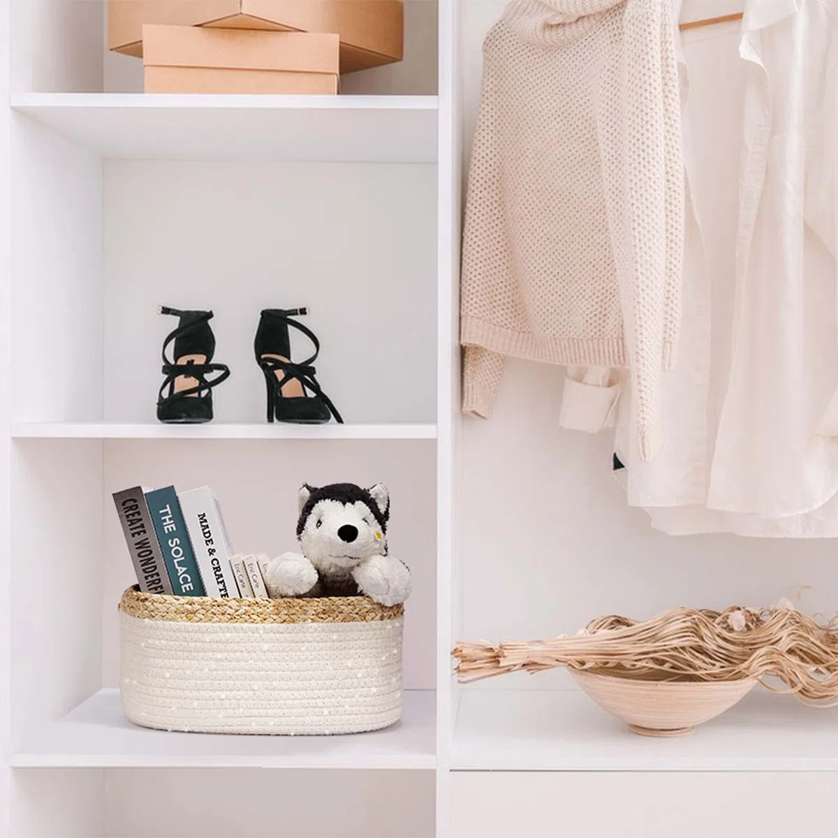 Cesto portaoggetti per bambini, corda di cotone intrecciato, set da 4 pezzi, accessori per il bagno, organizer per il bagno, per la decorazione della cameretta dei bambini, giocattoli