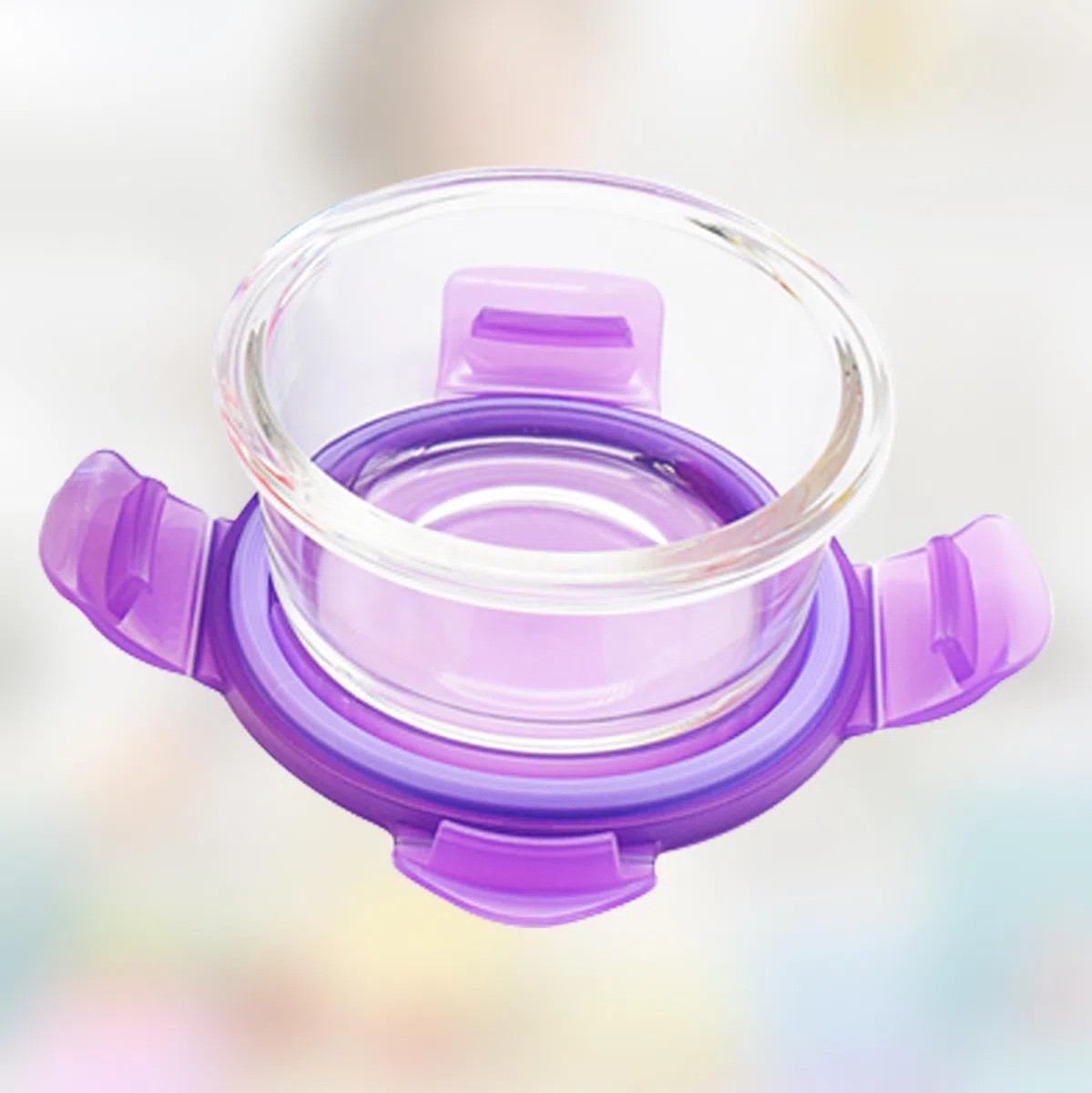 ARSUK Contenitori Alimentari Vetro Ermetici bambini, Vasetti Conservazione Pappe, Contenitori di alimenti impilabili e agganciabili, Privi di BPA (6pcs x 200ml Rotondi)