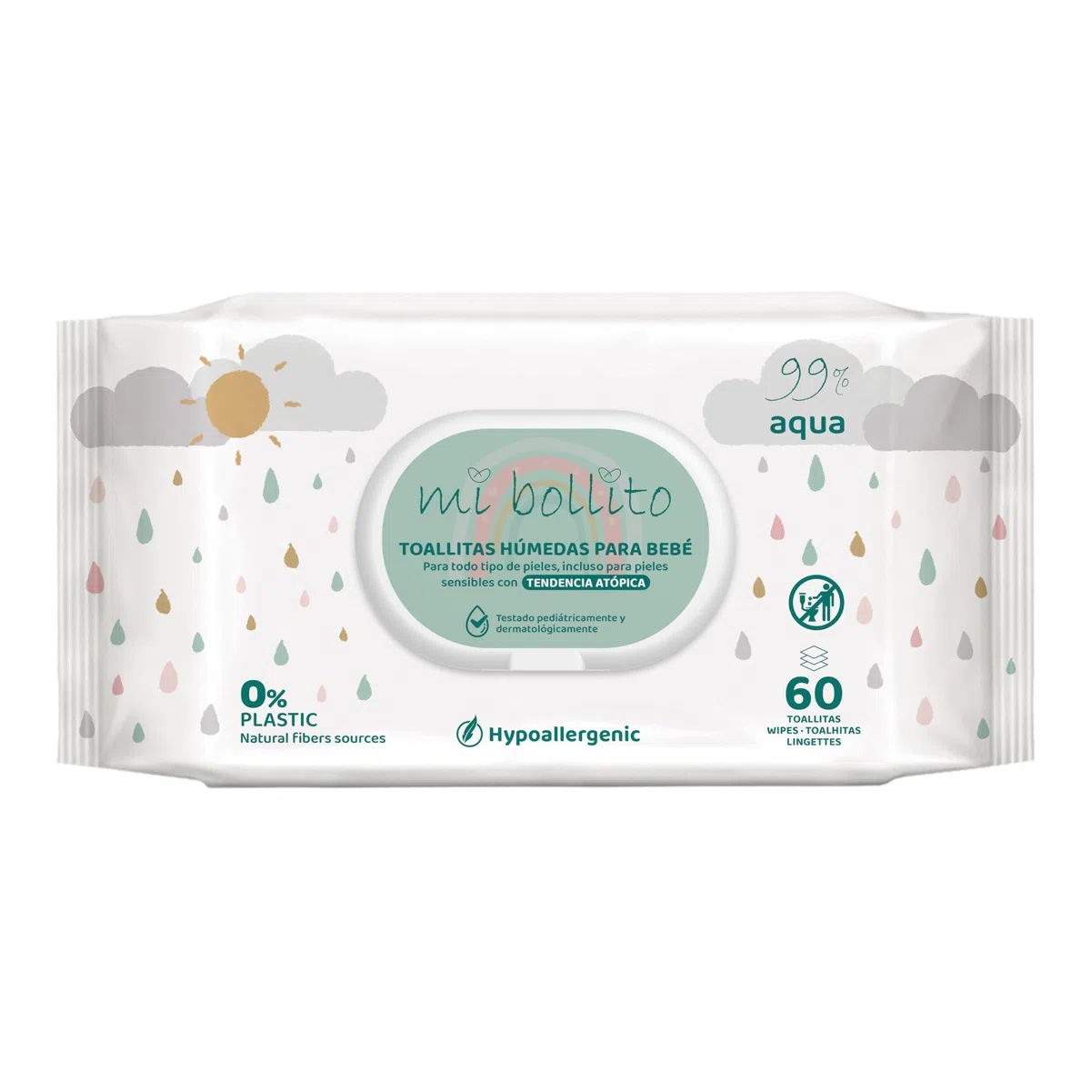 Salviette per bambini - 99% acqua pura - 100% fibre vegetali - 960 salviettine - 12 confezioni+4 gratis - aiutano a ripristinare il pH neutro della pelle del bambino - Ideale per pelli