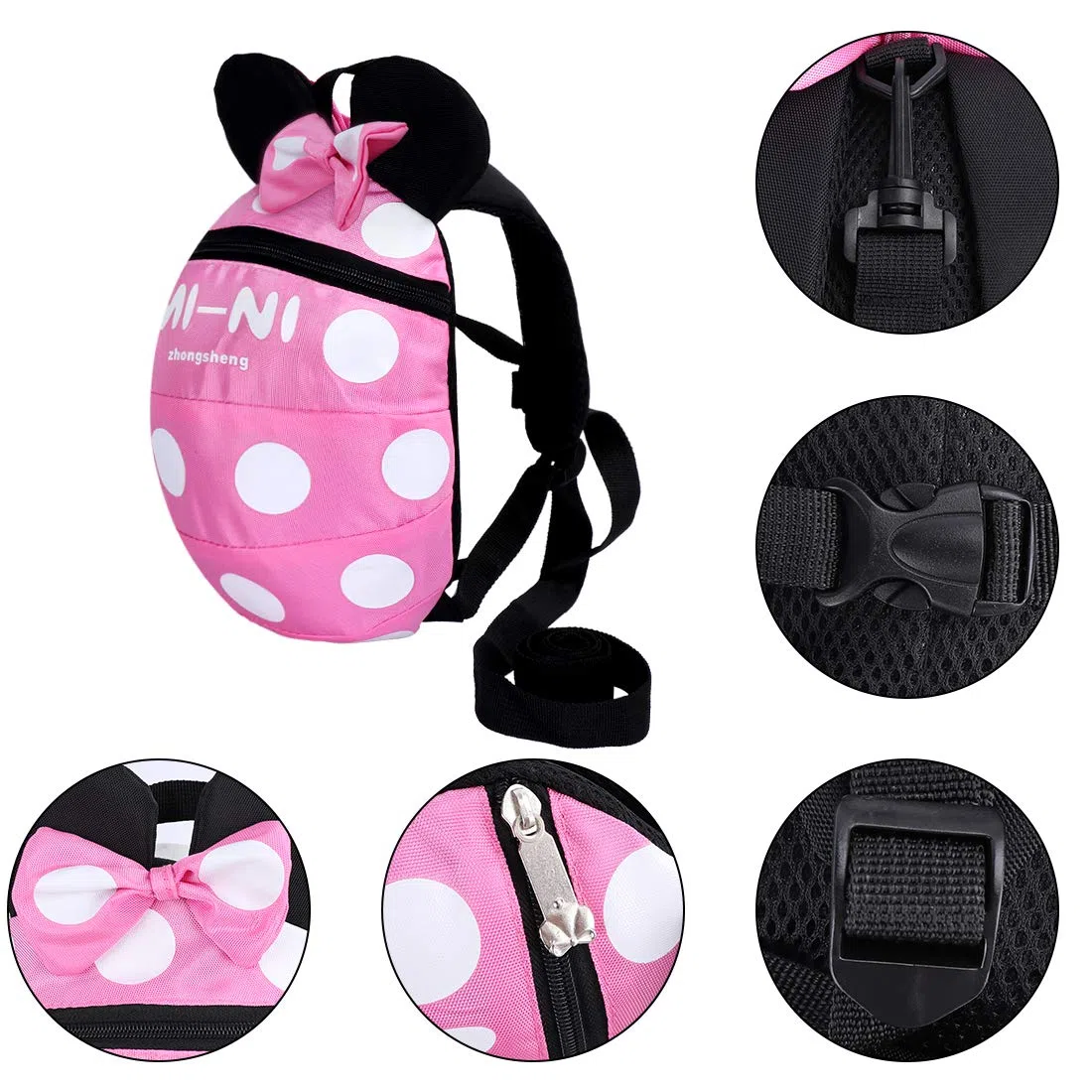 Zaini con guinzagli per bambini, con cinturino anti smarrimento, per bambini da 1 a 5 anni, sicurezza per bambini e bambine