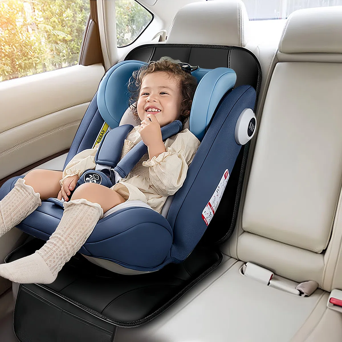 Set da 2 Protettore di Sedili Auto - Protezione per Seggiolino Bambini Antiscivolo e Impermeabile con Grandi Tasche Portaoggetti Compatibile con Sistema ISOFIX datto per SUV Berline e vari modelli